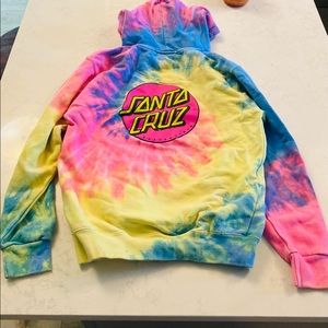 Tie dye Santa Cruz sweatshirt size small